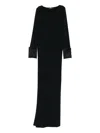Ermanno Scervino Satin-cuff Long Dress In Black