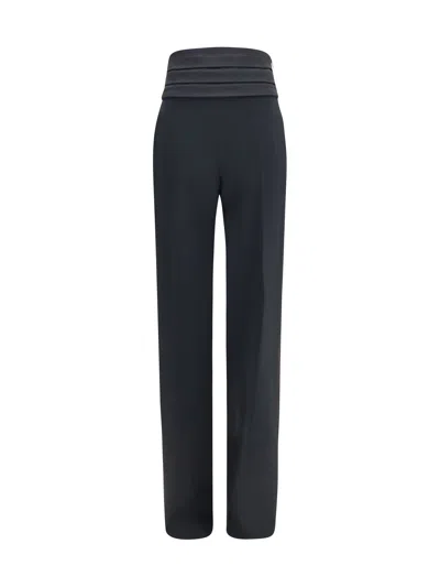 Ermanno Scervino Satin High-waisted Trousers In Black