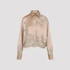 Ermanno Scervino Silk Shirt Embroidered Scalloped Hem In Multi