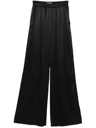 Ermanno Scervino Satin Trousers In Black