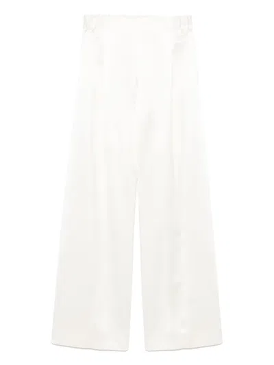 Ermanno Scervino Satin Trousers In White