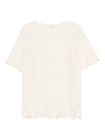 Ermanno Scervino Scalloped Lace Top In White