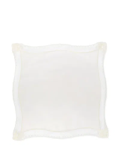 Ermanno Scervino Scalloped Lace Trim Bandana In White