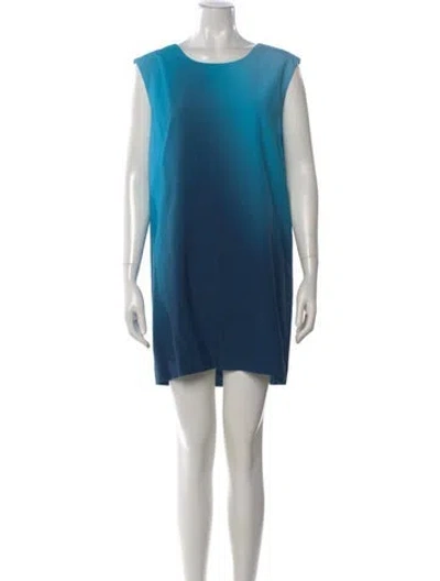 Pre-owned Ermanno Scervino Scoop Neck Mini Dress In Blue