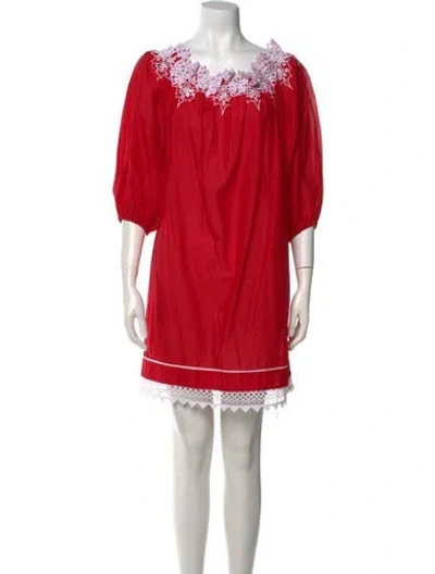 Pre-owned Ermanno Scervino Scoop Neck Mini Dress In Red