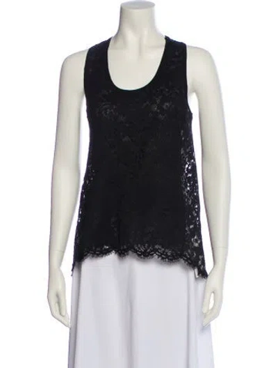 Pre-owned Ermanno Scervino Scoop Neck Sleeveless Top In Black