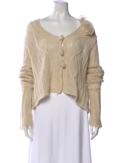 Pre-owned Ermanno Scervino Scoop Neck Sweater In Neutral