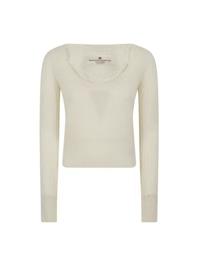 Ermanno Scervino Scoop-neck Sweater In Neutral