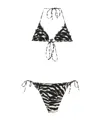 Ermanno Scervino Printed Triangle Bikini Set In Black