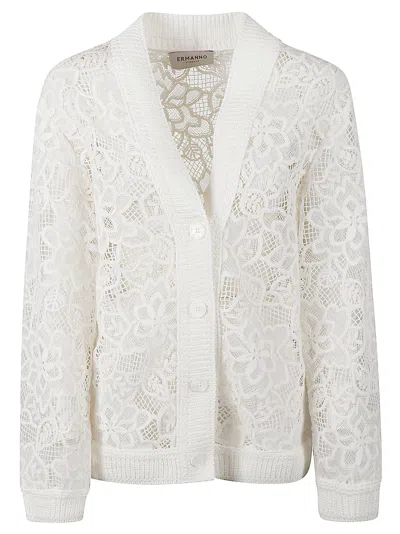 Ermanno Scervino See-through Oversized Cardigan In White