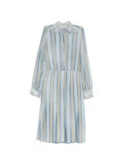 Ermanno Scervino Sem Dress In Blue