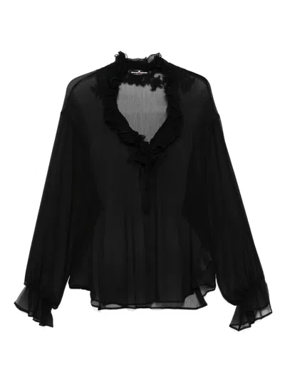 Ermanno Scervino Semi-transparentes Oberteil In Black