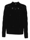 Ermanno Scervino Sequin-embellished Cable-knit Jumper In Black