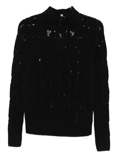 Ermanno Scervino Sequin-embellished Cable-knit Jumper In Black