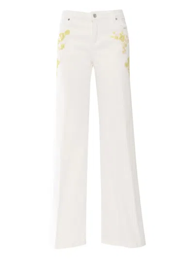 Ermanno Scervino Sequin-embellished Flared Trousers In White
