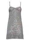 Ermanno Scervino Short Slip Dress With Sequined Mesh