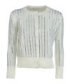 Ermanno Scervino Sequin-embellished Ribbed Cardigan In White