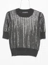 Ermanno Scervino Sequin-embellished Short-sleeved Sweater In Black