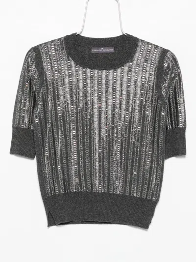 Ermanno Scervino Sequin-embellished Short-sleeved Sweater In Black