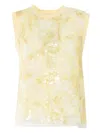 Ermanno Scervino Sequin-embellished Sleeveless Top In Yellow