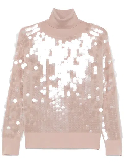 Ermanno Scervino Sequin-embellished Sweater In Nude & Neutrals