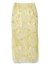 Ermanno Scervino Sequin Floral Skirt In Yellow