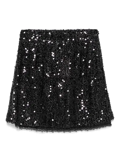 Ermanno Scervino Sequinned Mini Skirt In Black