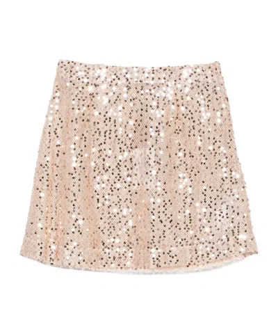 Ermanno Scervino Sequinned Mini Skirt In Light Beige