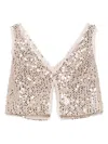 Ermanno Scervino Top Full Paillettes Tank Top In Neutrals