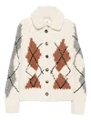 Ermanno Scervino Shearling-collar Cardigan In Neutral