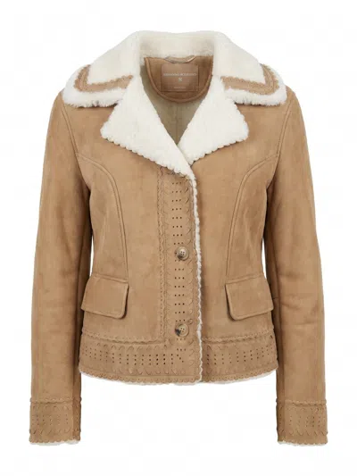Ermanno Scervino Shearling Jacket In Brown
