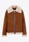 Ermanno Scervino Brown Chocolate Brown Shearling Coat In Brown