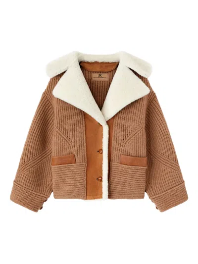 ERMANNO SCERVINO SHEARLING PANELLED-KNIT JACKET