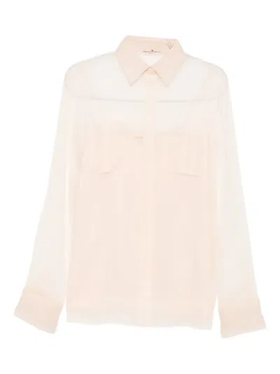 Ermanno Scervino Sheer Button-up Shirt In Pink
