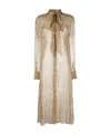 Ermanno Scervino Sheer Silk Midi Dress In Nude
