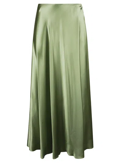 Ermanno Scervino Shiny Flare Skirt In Green