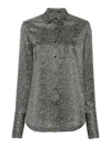 Ermanno Scervino Herringbone Pattern Silk Shirt In Gray