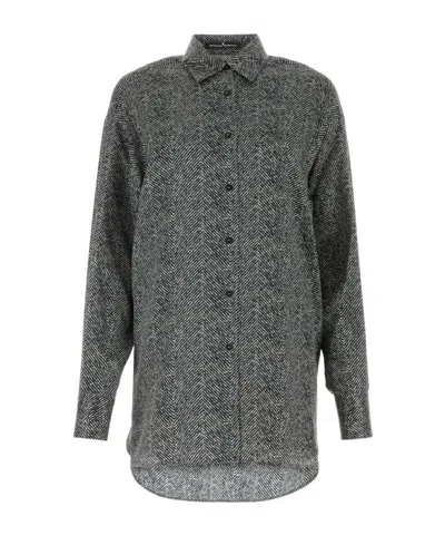ERMANNO SCERVINO ERMANNO SCERVINO HERRINGBONE-PRINTED BUTTON-UP SHIRT