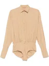 Ermanno Scervino Shirt Bodysuit In Neutrals