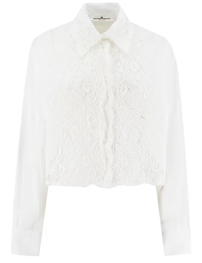 Ermanno Scervino Shirt In Bright White/ottico