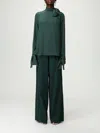 Ermanno Scervino Tie-neck Long-sleeve Blouse In Green
