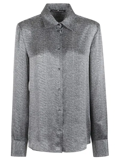 Ermanno Scervino Long Sleeve Collared Shirt For Everyday Wear In Gray