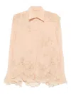 Ermanno Scervino Floral Lace-embellished Shirt In Nude