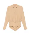 Ermanno Scervino Beige Long Sleeve Button Shirt In Nude