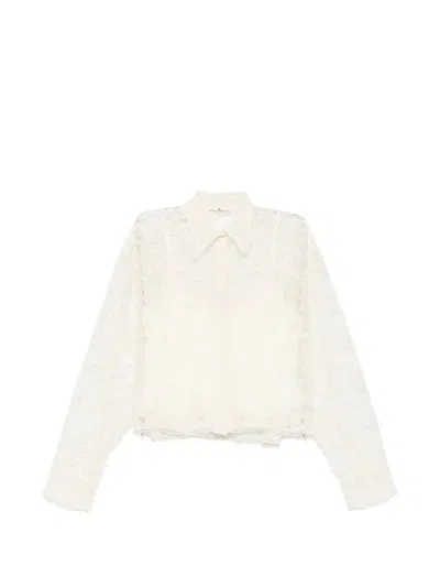 Ermanno Scervino Embroidered Tulle Shirt With Matching Top In Neutral