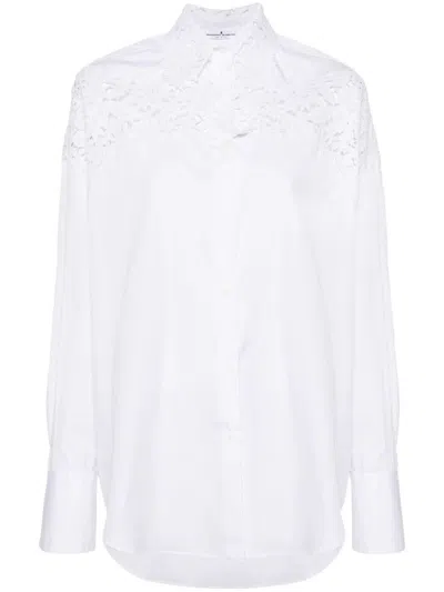 Ermanno Scervino Lace-panelling Poplin Shirt In White