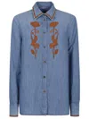 Ermanno Scervino Shirt With Embroidery In Bright Coba