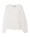 Ermanno Scervino Lace-insert Balloon-sleeve Top In White