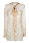 Ermanno Scervino Silk Shirt In Beige Chiari E Naturali