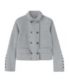 Ermanno Scervino Short Double-breasted Coat In Virgin Wool Blend With Adjustable Collar In Gray